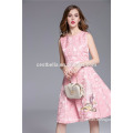 Обслуживание OEM Поставкы зеленый и розовый полиэстер элегантный случайные платья для юных Леди